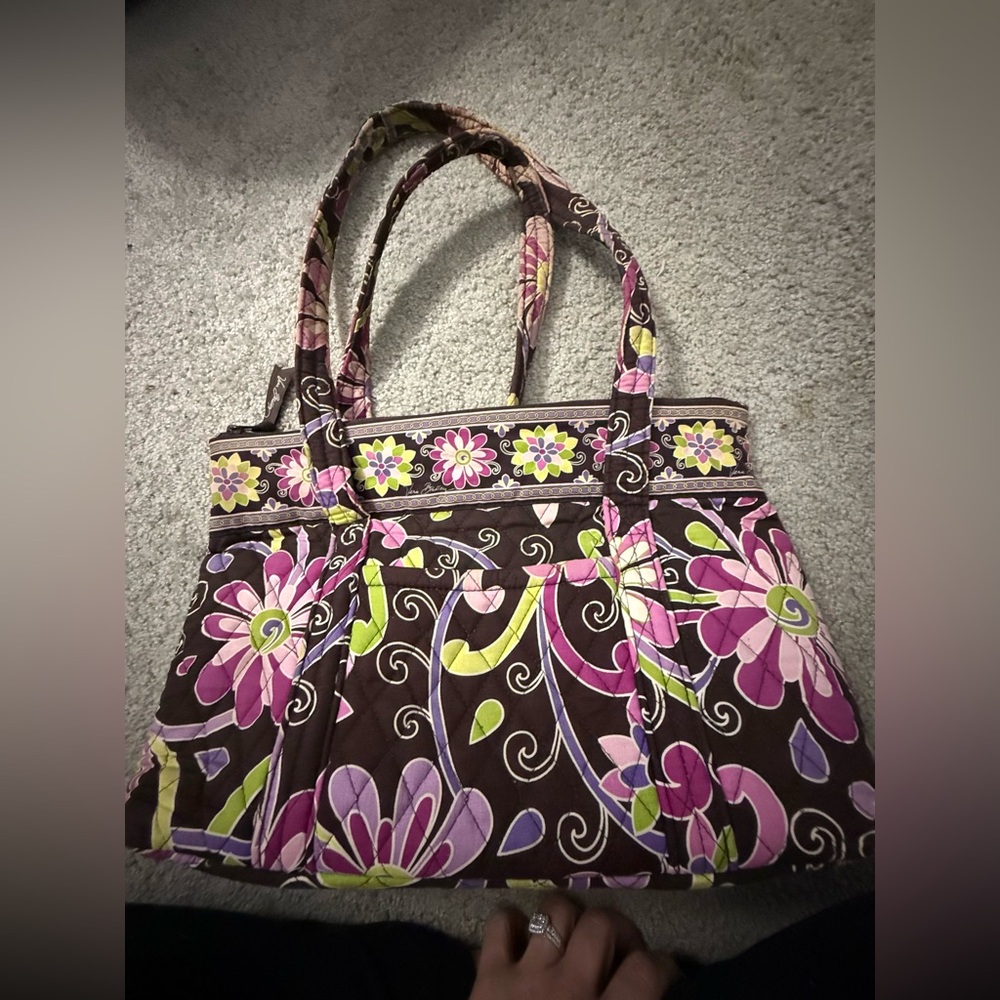 Vera Bradley Pink and Brown Floral Tote